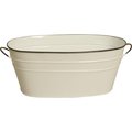 Wald Imports 8682-D6 6 in. Pearl White Metal Planter; Double 8682/D6